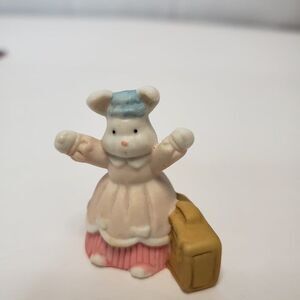 Miniature Ceramic Easter Village Rabbit Bunny Figurine Female